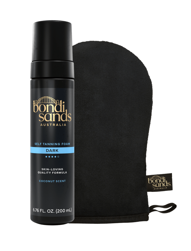 Dark Self Tanning Foam and Application Mitt Bundle