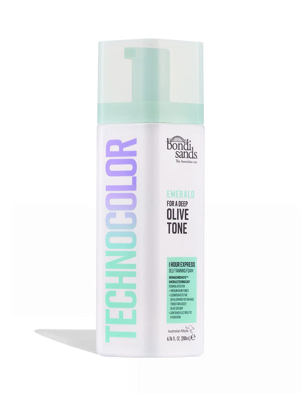 A white and mint bottle of self-tanner