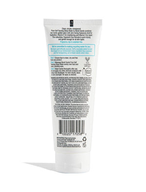 Back Side of Vegan and Cruelty Free Self Tanning Sleep Mask Bottle